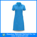 Shenzhen en gros coton bleu polo chemise robes pour les femmes